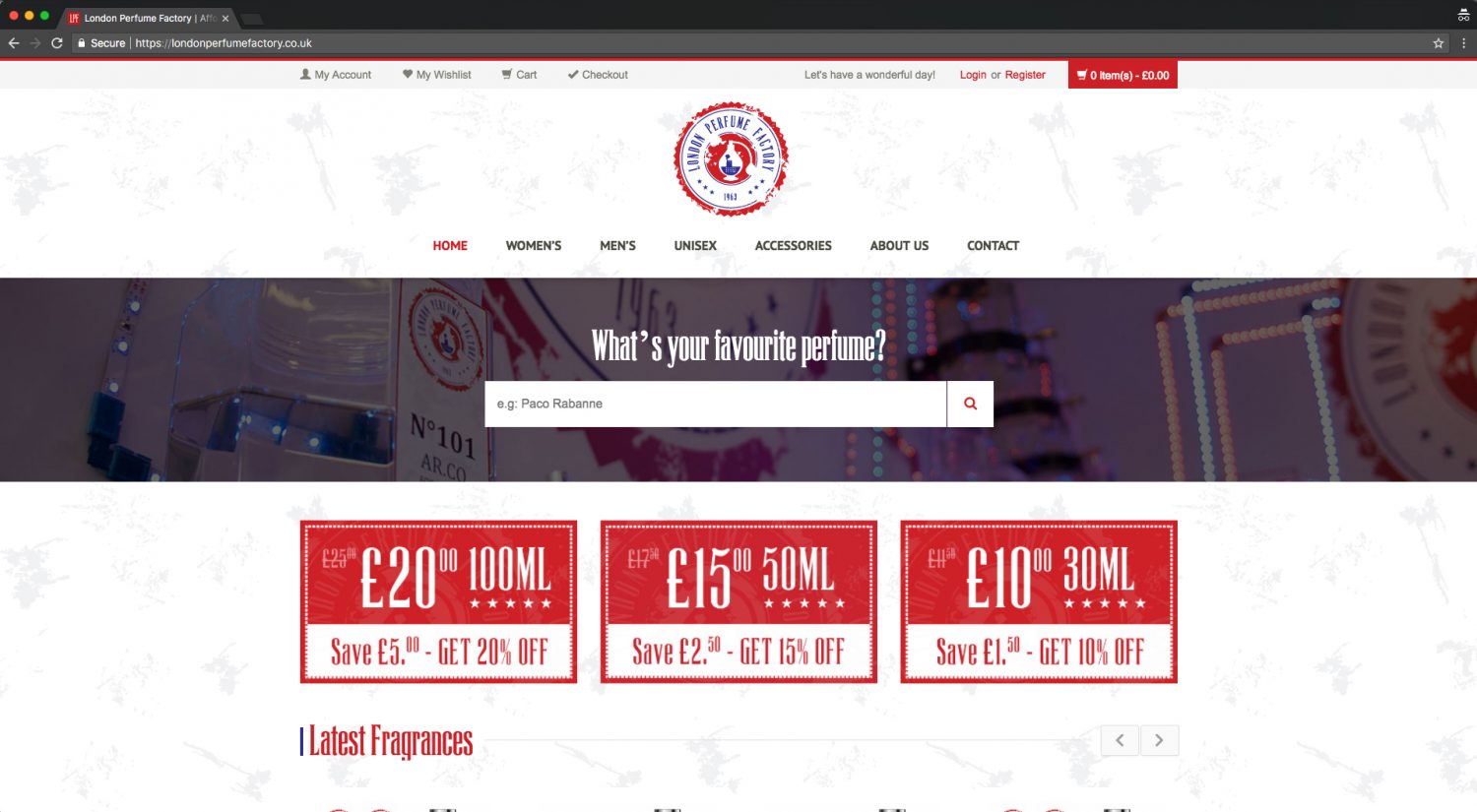 London Perfume Factory OgSign  & Online Solutions